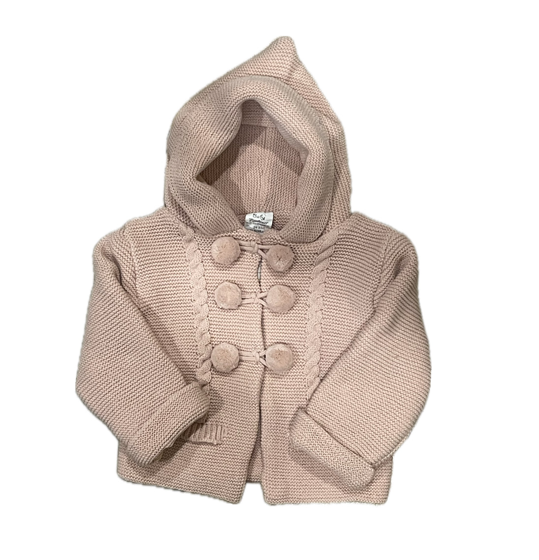 Chaqueta con gorro clásica con pon pones