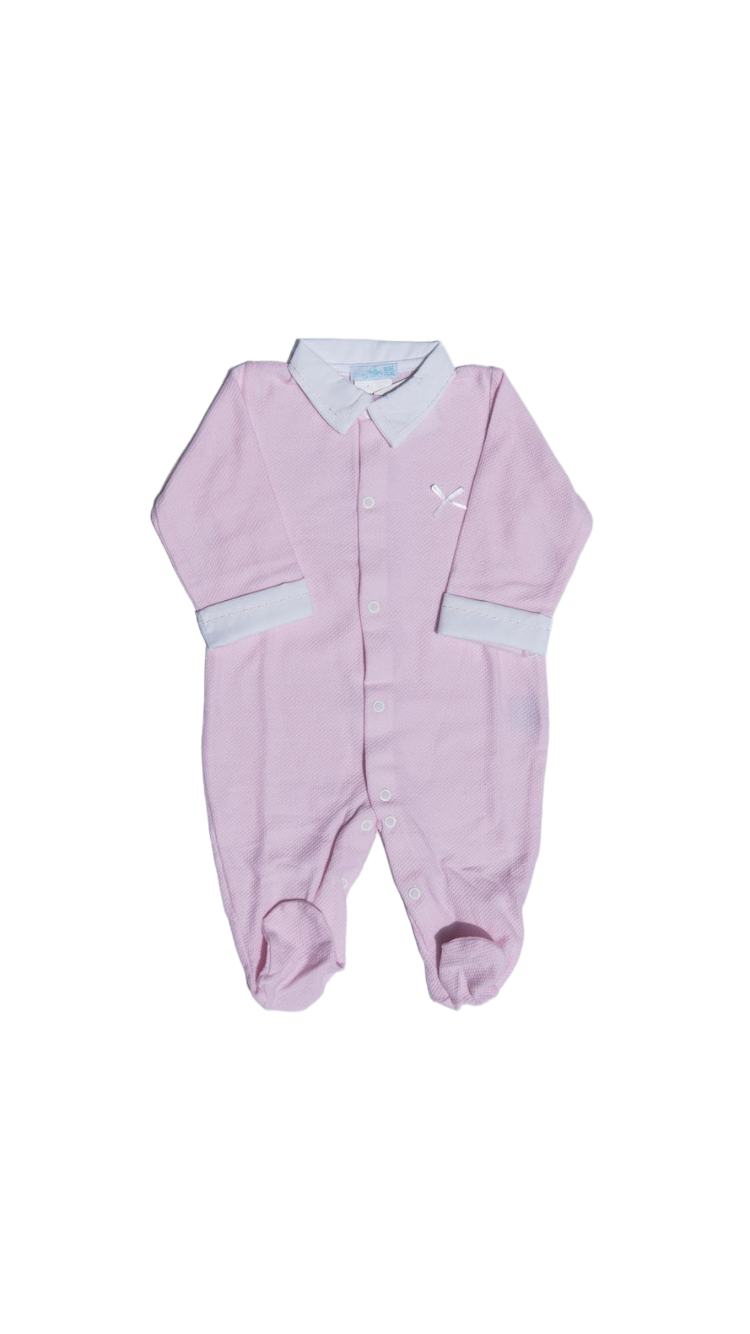 Mameluco piqué con cuello y puños blancos