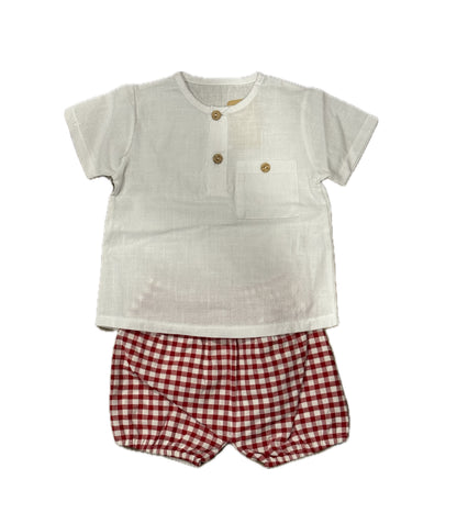 Conjunto de shorts y camisa de algodón 100%