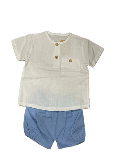 Conjunto de shorts y camisa de algodón 100%