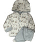 Conjunto de pants forrados de dos piezas con chamarra abierta al frente